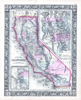 California, Great Salt Lake Country, San Francisco Bay and Vicinity, World Atlas 1864 Mitchells New General Atlas